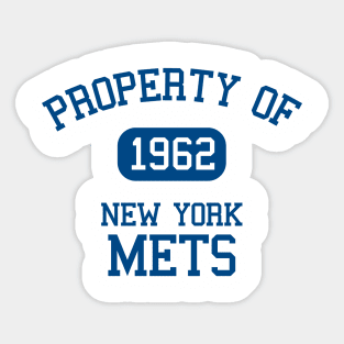 Property of New York Mets 1962 Sticker